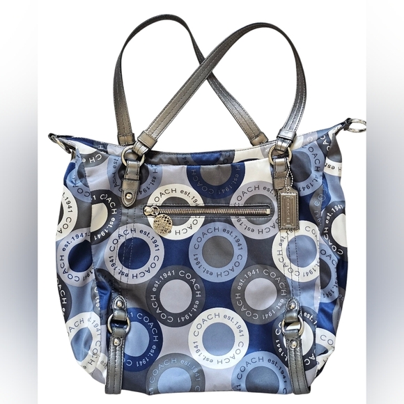 Coach Handbags - Coach Rare Alexanda Satchel Handbag, Circular Logo Print, Like New!